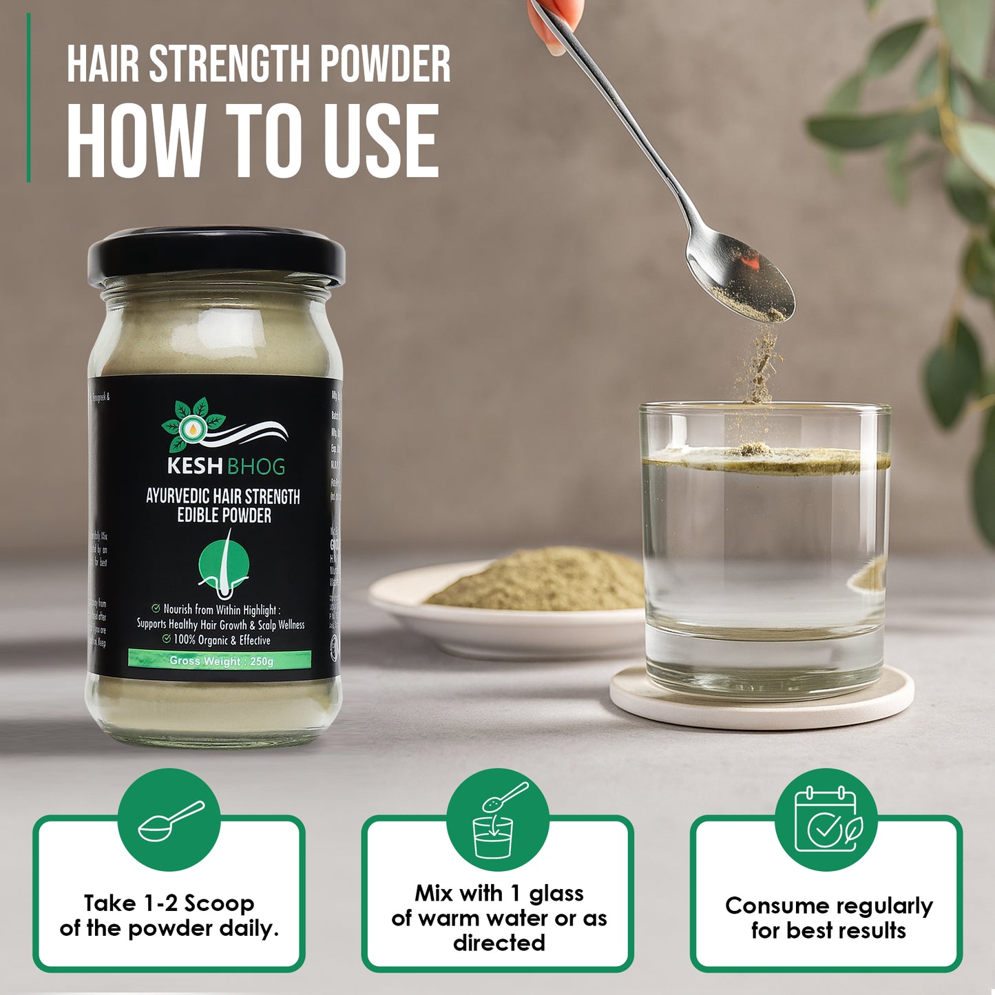 Edible Powder Hair Growth – Ayurvedic Herbal Supplement for Strong Hair