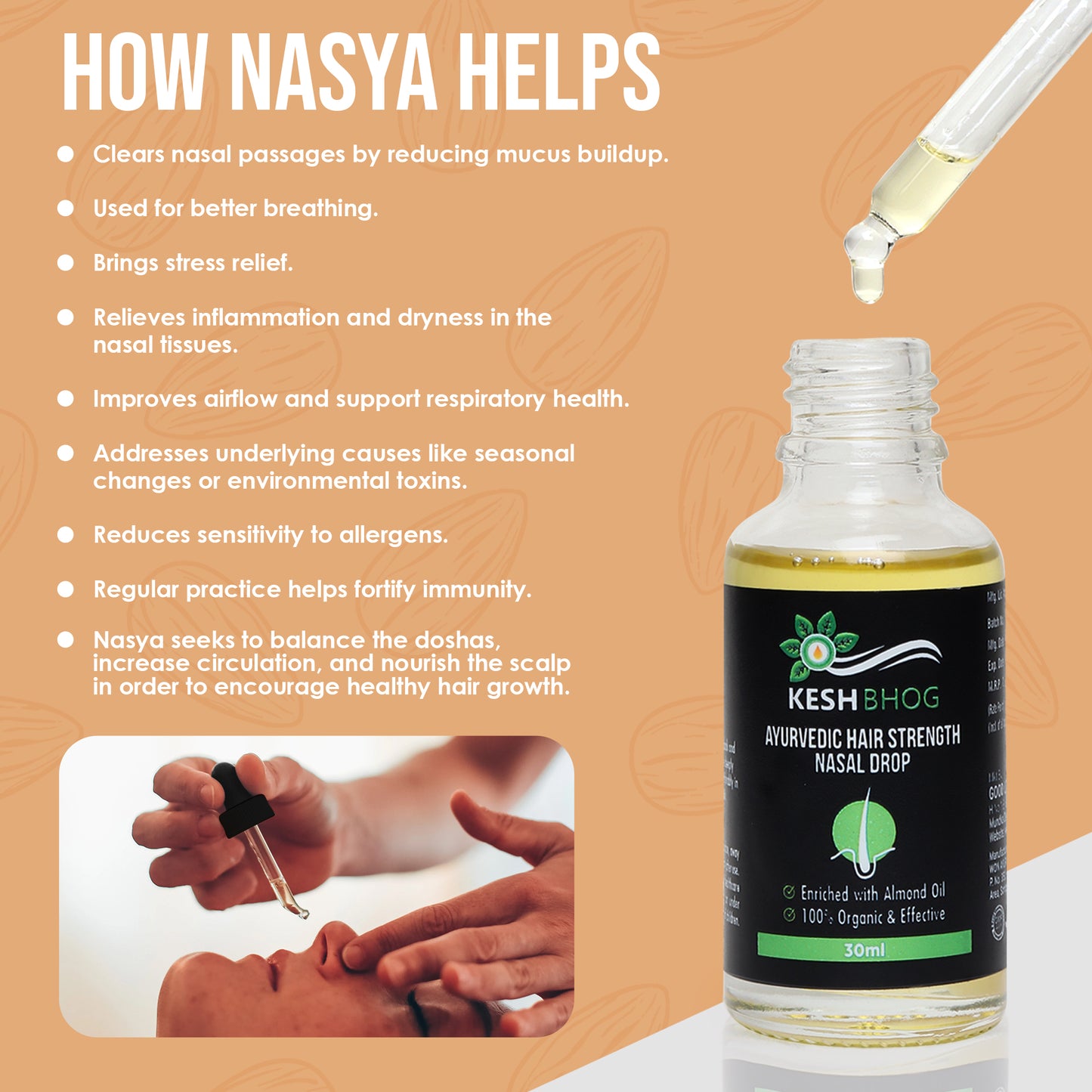 Kesh Bhog Nasal Drop – Ayurvedic Remedy for Hair Growth & Hair Fall Control